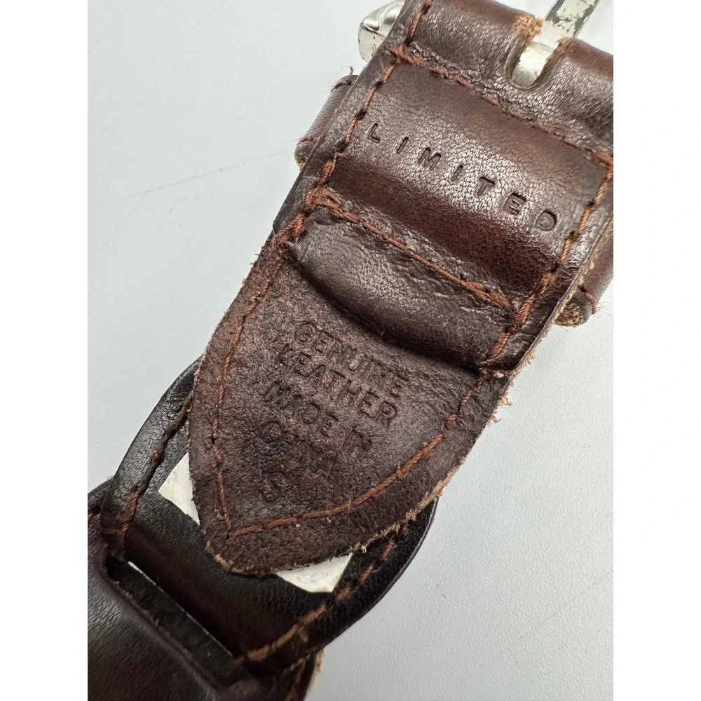 Vtg The Limited Braided Leather Belt S Brown Woven Link Indie Cowgirl Western